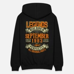 '1983 September Geburtstag Legende' Unisex Kapuzenjacke | Spreadshirt