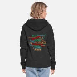 'DDR Ostalgie Wörtersammlung' Frauen Premium Kapuzenjacke | Spreadshirt -Stedman Geschaft ddr ostalgie woertersammlung frauen premium kapuzenjacke 2