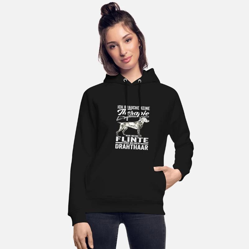 'Deutsch Drahthaar Jäger Spruch Hund Flinte' Unisex Bio Hoodie | Spreadshirt 3 'Deutsch Drahthaar Jäger Spruch Hund Flinte' Unisex Bio Hoodie | Spreadshirt – Bild 3
