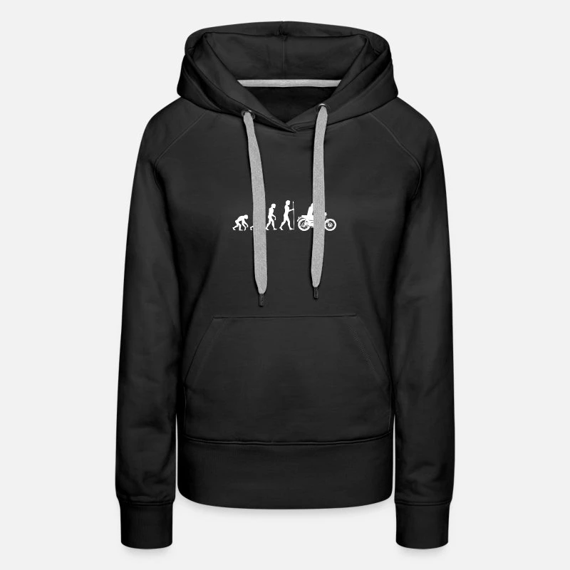'Evolution Affe Mensch Motorrad Biker Geschenk Idee' Frauen Premium Hoodie | Spreadshirt 9 'Evolution Affe Mensch Motorrad Biker Geschenk Idee' Frauen Premium Hoodie | Spreadshirt – Bild 9