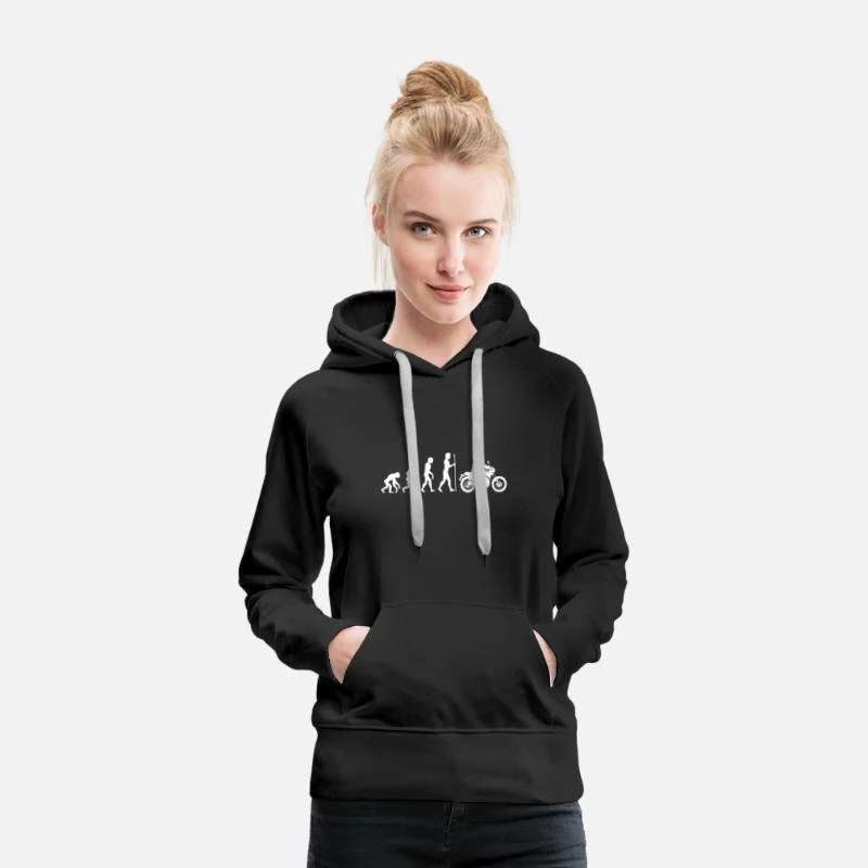 'Evolution Affe Mensch Motorrad Biker Geschenk Idee' Frauen Premium Hoodie | Spreadshirt 1 'Evolution Affe Mensch Motorrad Biker Geschenk Idee' Frauen Premium Hoodie | Spreadshirt