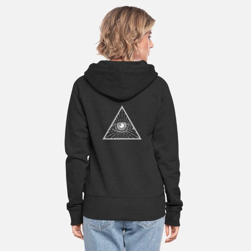 'Freimauraer Maurer Illuminati Alles Sehendes Auge' Frauen Premium Kapuzenjacke | Spreadshirt 3 'Freimauraer Maurer Illuminati Alles Sehendes Auge' Frauen Premium Kapuzenjacke | Spreadshirt – Bild 3