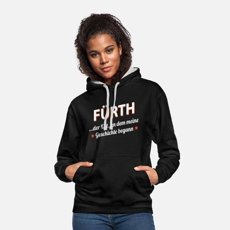 'Fürth' Unisex Hoodie Zweifarbig | Spreadshirt 2 'Fürth' Unisex Hoodie Zweifarbig | Spreadshirt – Bild 2