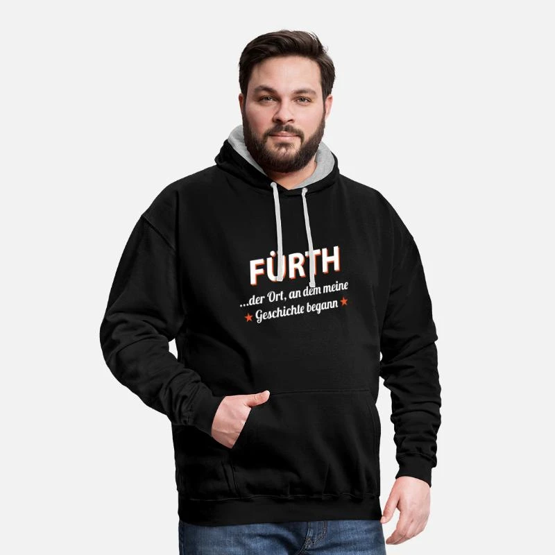 'Fürth' Unisex Hoodie Zweifarbig | Spreadshirt 3 'Fürth' Unisex Hoodie Zweifarbig | Spreadshirt – Bild 3