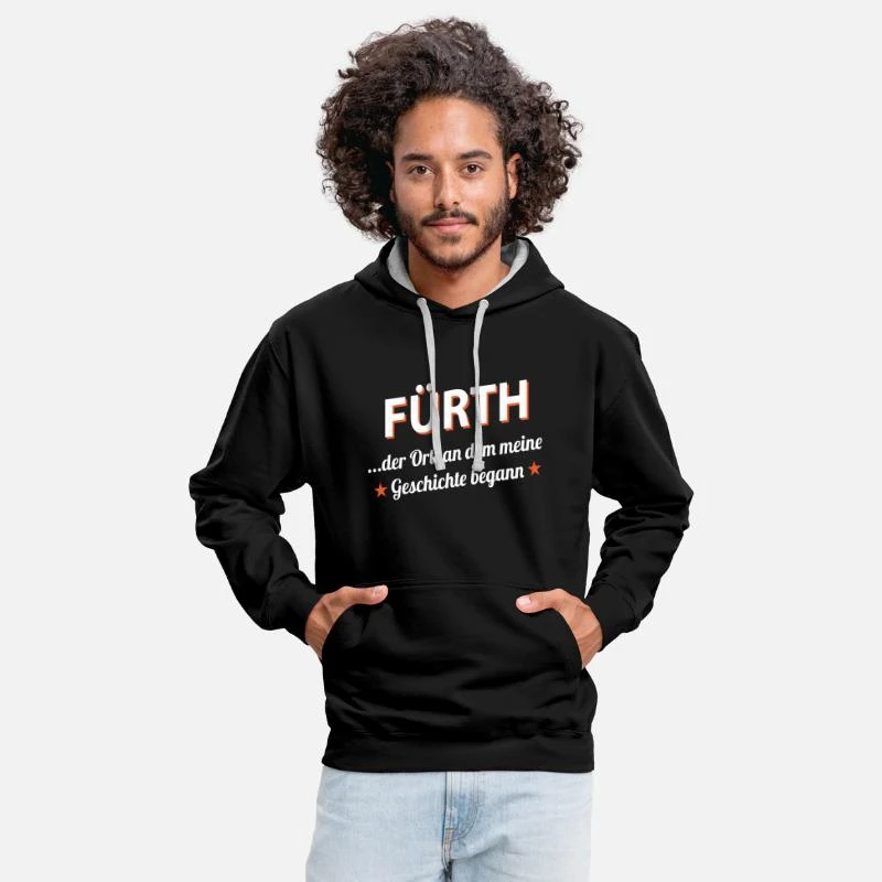 'Fürth' Unisex Hoodie Zweifarbig | Spreadshirt 1 'Fürth' Unisex Hoodie Zweifarbig | Spreadshirt