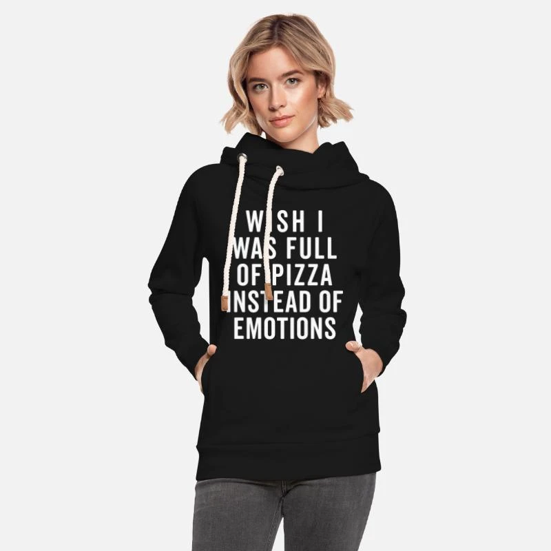 'Full Of Pizza Funny Quote' Unisex Schalkragen Hoodie | Spreadshirt 3 'Full Of Pizza Funny Quote' Unisex Schalkragen Hoodie | Spreadshirt – Bild 3