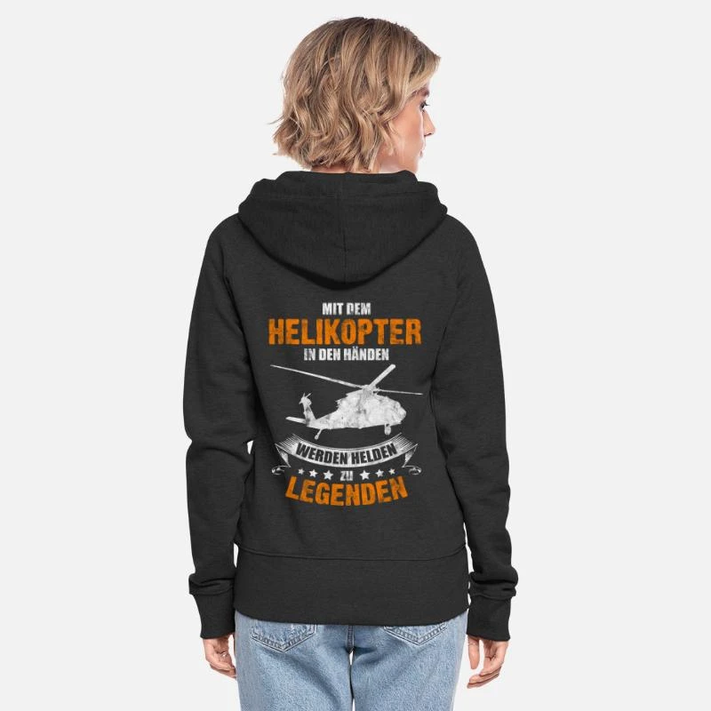 'Helikopter Held Legende Vater Papa Geschenk' Frauen Premium Kapuzenjacke | Spreadshirt 3 'Helikopter Held Legende Vater Papa Geschenk' Frauen Premium Kapuzenjacke | Spreadshirt – Bild 3