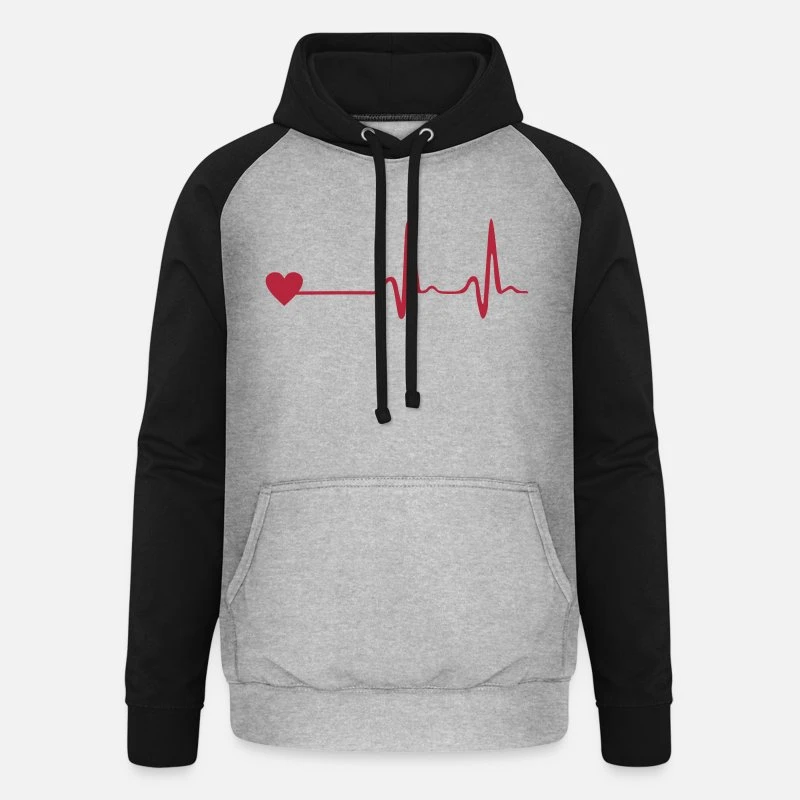 'Herz Und EKG, Herzschlag' Unisex Baseball Hoodie | Spreadshirt 9 'Herz Und EKG, Herzschlag' Unisex Baseball Hoodie | Spreadshirt – Bild 9