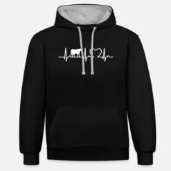 'Herzkurve - Puls Kuh Landwirt Bauer Rind Kuhstall' Unisex Hoodie Zweifarbig | Spreadshirt -Stedman Geschaft herzkurve puls kuh landwirt bauer rind kuhstall unisex hoodie zweifarbig 8