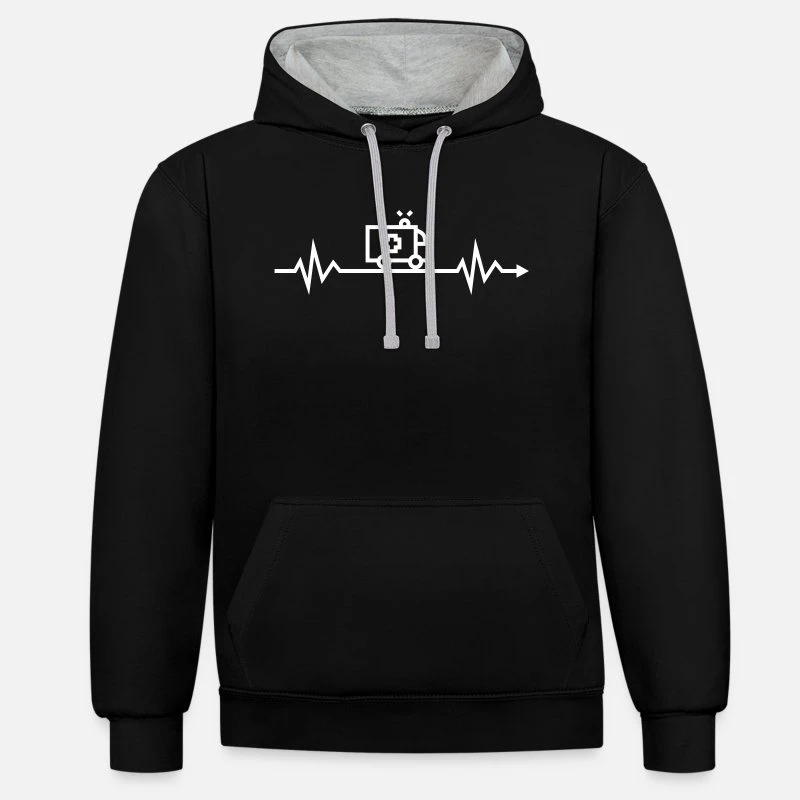 'Herzschlag Krankenwagen Notarzt Rettungssanitäter' Unisex Hoodie Zweifarbig | Spreadshirt 9 'Herzschlag Krankenwagen Notarzt Rettungssanitäter' Unisex Hoodie Zweifarbig | Spreadshirt – Bild 9