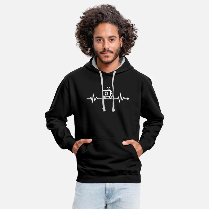 'Herzschlag Krankenwagen Notarzt Rettungssanitäter' Unisex Hoodie Zweifarbig | Spreadshirt 1 'Herzschlag Krankenwagen Notarzt Rettungssanitäter' Unisex Hoodie Zweifarbig | Spreadshirt