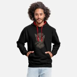 'Hugin Und Munin Und Ein ThorHammer Hoodie' Unisex Hoodie Zweifarbig | Spreadshirt