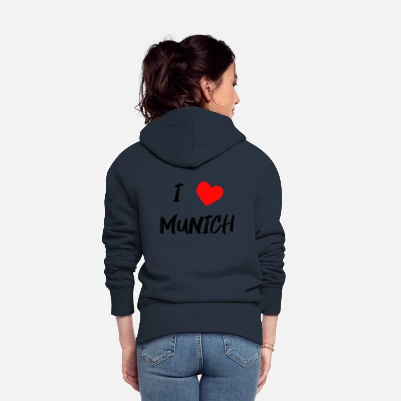 'I LOVE MUNICH' Frauen Premium Kapuzenjacke | Spreadshirt 4 'I LOVE MUNICH' Frauen Premium Kapuzenjacke | Spreadshirt – Bild 4