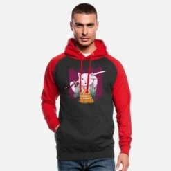 'Japanisch Samurai Maneki Neko Cat Katana Aesthetic' Unisex Baseball Hoodie | Spreadshirt