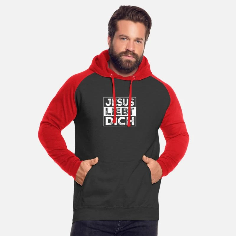 'Jesus Liebt Dich Kirche Bibel' Unisex Baseball Hoodie | Spreadshirt 2 'Jesus Liebt Dich Kirche Bibel' Unisex Baseball Hoodie | Spreadshirt – Bild 2