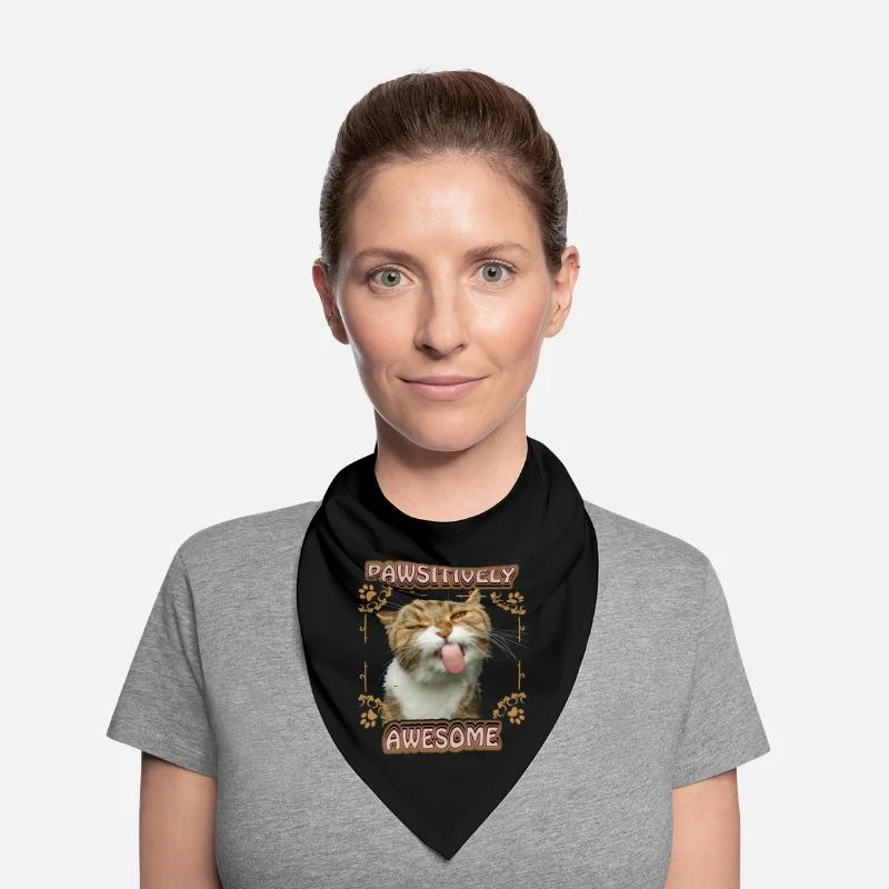 'Katze Streckt Zunge Raus, Lustiger Spruch, Pun' Bandana | Spreadshirt 2 'Katze Streckt Zunge Raus, Lustiger Spruch, Pun' Bandana | Spreadshirt – Bild 2