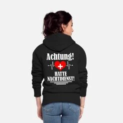 'Krankenschwester Nachtdienst Herz EKG Geschenk' Frauen Premium Kapuzenjacke | Spreadshirt -Stedman Geschaft krankenschwester nachtdienst herz ekg geschenk frauen premium kapuzenjacke 3