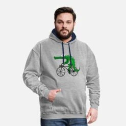 'Krokodil Mit Fahrrad' Unisex Hoodie Zweifarbig | Spreadshirt -Stedman Geschaft krokodil mit fahrrad unisex hoodie zweifarbig 2