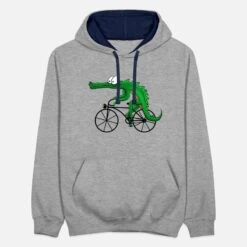 'Krokodil Mit Fahrrad' Unisex Hoodie Zweifarbig | Spreadshirt -Stedman Geschaft krokodil mit fahrrad unisex hoodie zweifarbig 6