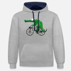 'Krokodil Mit Fahrrad' Unisex Hoodie Zweifarbig | Spreadshirt -Stedman Geschaft krokodil mit fahrrad unisex hoodie zweifarbig 8
