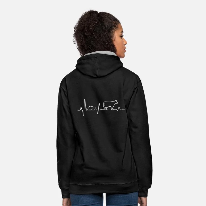'Kuh Kühe Herzschlag Bauernhof Bauer Landwirt Liebe' Unisex Hoodie Zweifarbig | Spreadshirt 5 'Kuh Kühe Herzschlag Bauernhof Bauer Landwirt Liebe' Unisex Hoodie Zweifarbig | Spreadshirt – Bild 5