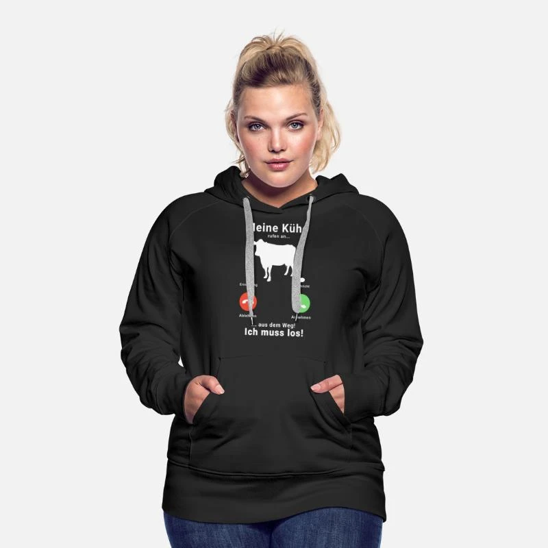 'Meine Kühe Rufen An - Bauer Landwirt Tiere' Frauen Premium Hoodie | Spreadshirt 3 'Meine Kühe Rufen An - Bauer Landwirt Tiere' Frauen Premium Hoodie | Spreadshirt – Bild 3