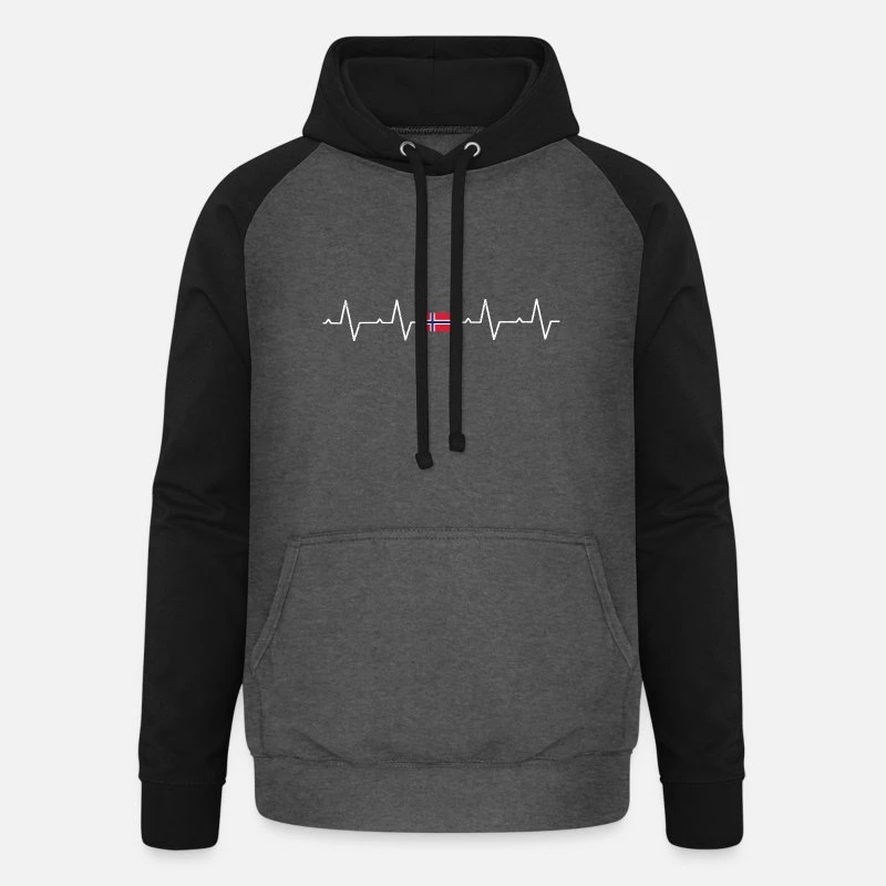 'Norwegen Norweger Skandinavien Herzschlag' Unisex Baseball Hoodie | Spreadshirt 9 'Norwegen Norweger Skandinavien Herzschlag' Unisex Baseball Hoodie | Spreadshirt – Bild 9