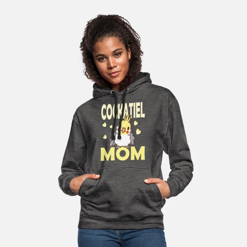 'Nymphensittich Mama' Unisex Hoodie Zweifarbig | Spreadshirt 2 'Nymphensittich Mama' Unisex Hoodie Zweifarbig | Spreadshirt – Bild 2