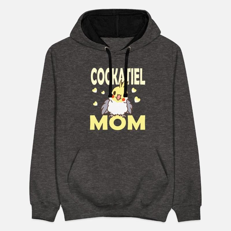 'Nymphensittich Mama' Unisex Hoodie Zweifarbig | Spreadshirt 7 'Nymphensittich Mama' Unisex Hoodie Zweifarbig | Spreadshirt – Bild 7