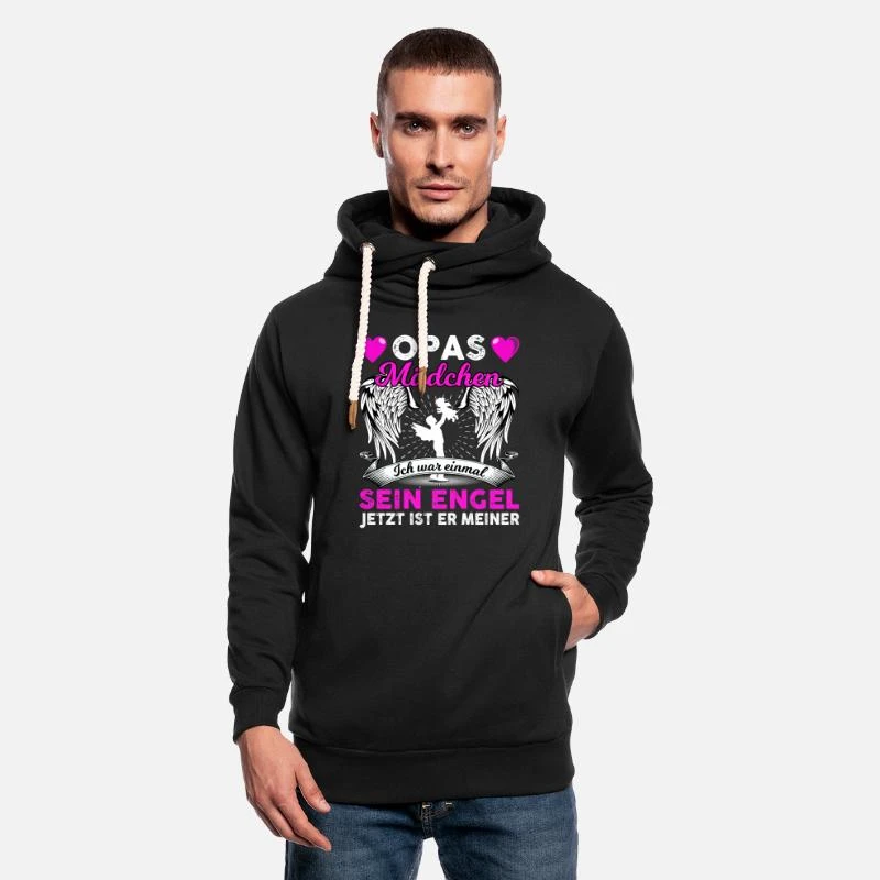 'Opas Mädchen Ich War Einmal Sein Engel' Unisex Schalkragen Hoodie | Spreadshirt 1 'Opas Mädchen Ich War Einmal Sein Engel' Unisex Schalkragen Hoodie | Spreadshirt