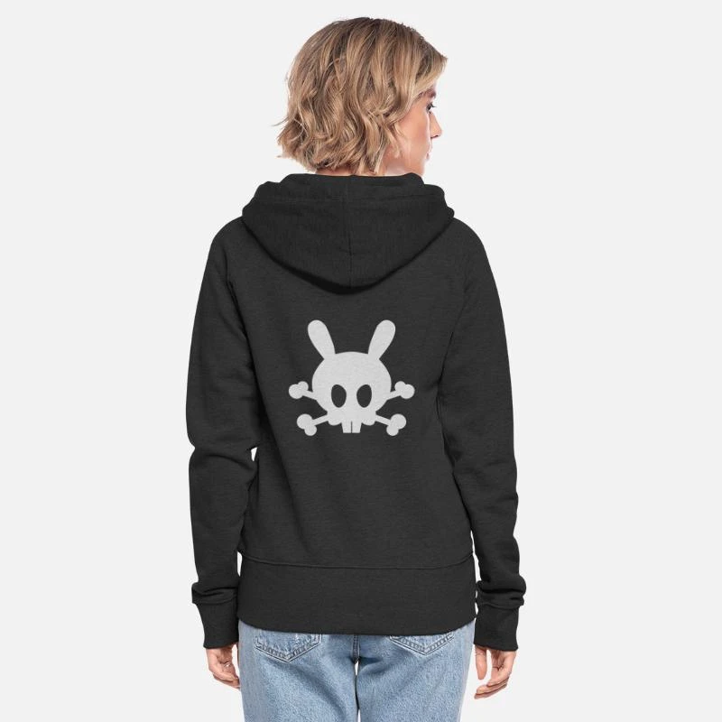'Rabbitskull' Frauen Premium Kapuzenjacke | Spreadshirt 3 'Rabbitskull' Frauen Premium Kapuzenjacke | Spreadshirt – Bild 3