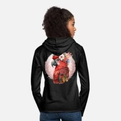 'Red Scarlet Macaw Flower Crown Parrot Watercolor B' Unisex Kapuzen-Sweatshirt | Spreadshirt -Stedman Geschaft red scarlet macaw flower crown parrot watercolor b unisex kapuzen sweatshirt 4