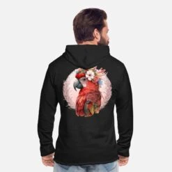 'Red Scarlet Macaw Flower Crown Parrot Watercolor B' Unisex Kapuzen-Sweatshirt | Spreadshirt -Stedman Geschaft red scarlet macaw flower crown parrot watercolor b unisex kapuzen sweatshirt 5