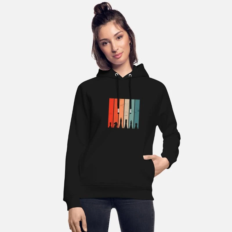 'Retro Schach Schachbrett Schachfiguren' Unisex Bio Hoodie | Spreadshirt 3 'Retro Schach Schachbrett Schachfiguren' Unisex Bio Hoodie | Spreadshirt – Bild 3