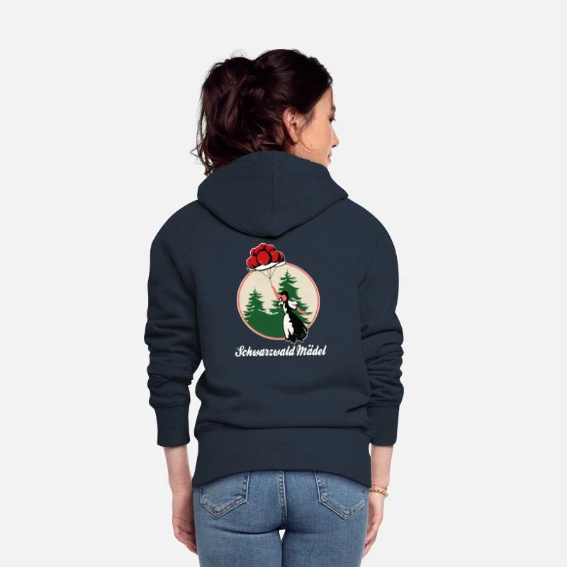 'Schwarzwald Mädel,Bollenhut,Tracht Luftballon,FUN' Frauen Premium Kapuzenjacke | Spreadshirt 4 'Schwarzwald Mädel,Bollenhut,Tracht Luftballon,FUN' Frauen Premium Kapuzenjacke | Spreadshirt – Bild 4