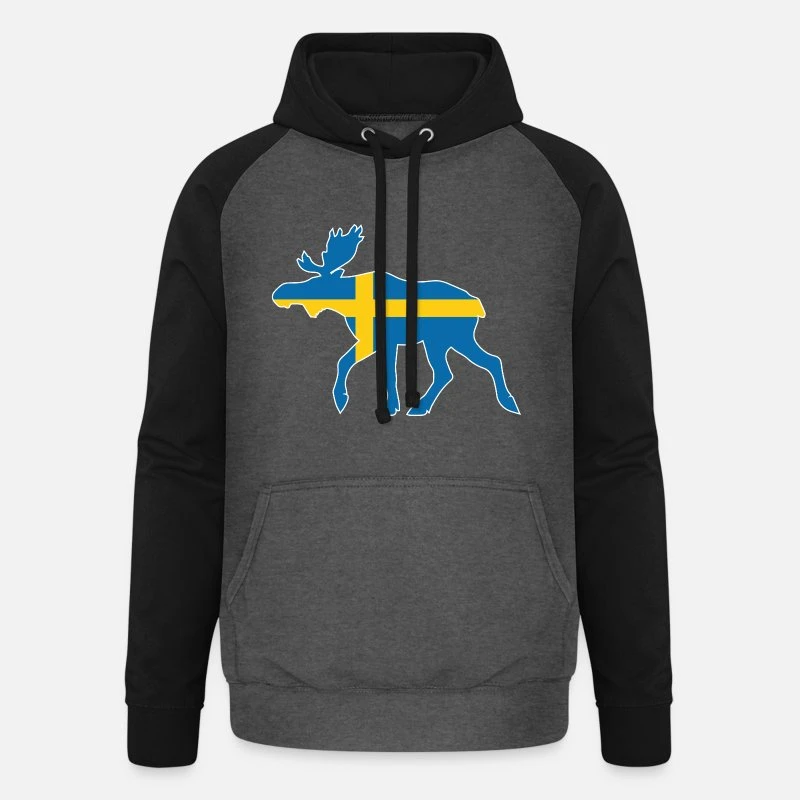 'Schweden Elch' Unisex Baseball Hoodie | Spreadshirt 9 'Schweden Elch' Unisex Baseball Hoodie | Spreadshirt – Bild 9