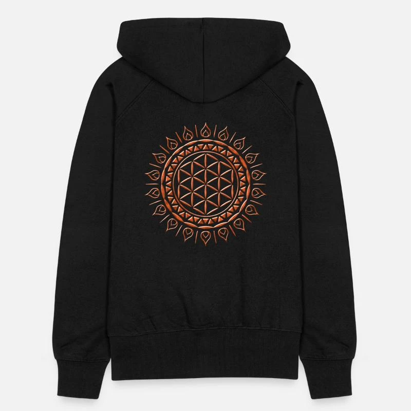 'Spirituelle Lebensblume Für Yoga Mit Leder Effect' Frauen Premium Kapuzenjacke | Spreadshirt 6 'Spirituelle Lebensblume Für Yoga Mit Leder Effect' Frauen Premium Kapuzenjacke | Spreadshirt – Bild 6