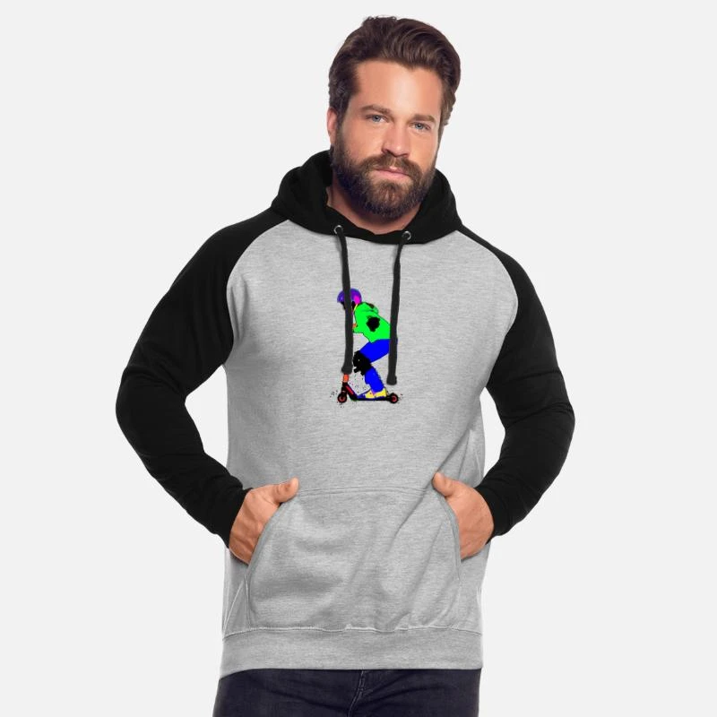 'Stunt Scooter Neon' Unisex Baseball Hoodie | Spreadshirt 2 'Stunt Scooter Neon' Unisex Baseball Hoodie | Spreadshirt – Bild 2