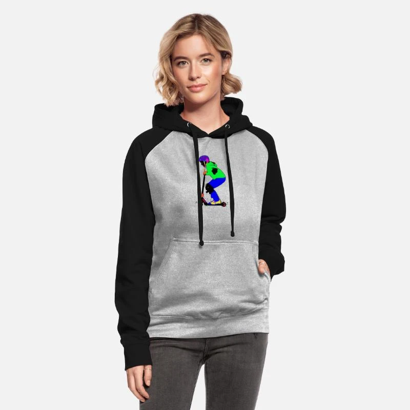 'Stunt Scooter Neon' Unisex Baseball Hoodie | Spreadshirt 5 'Stunt Scooter Neon' Unisex Baseball Hoodie | Spreadshirt – Bild 5