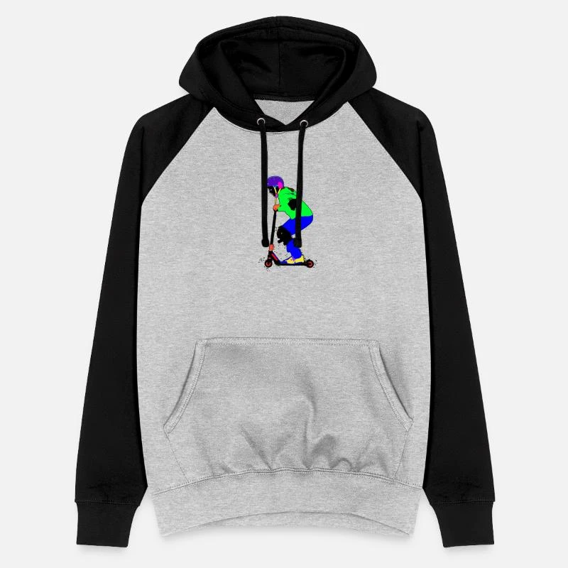 'Stunt Scooter Neon' Unisex Baseball Hoodie | Spreadshirt 7 'Stunt Scooter Neon' Unisex Baseball Hoodie | Spreadshirt – Bild 7