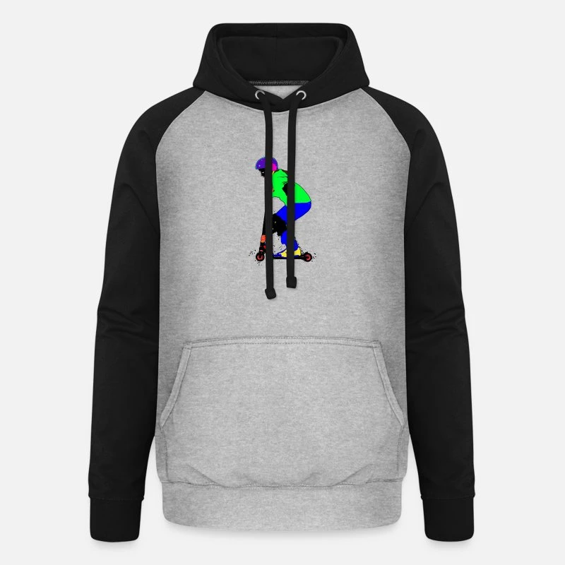 'Stunt Scooter Neon' Unisex Baseball Hoodie | Spreadshirt 9 'Stunt Scooter Neon' Unisex Baseball Hoodie | Spreadshirt – Bild 9