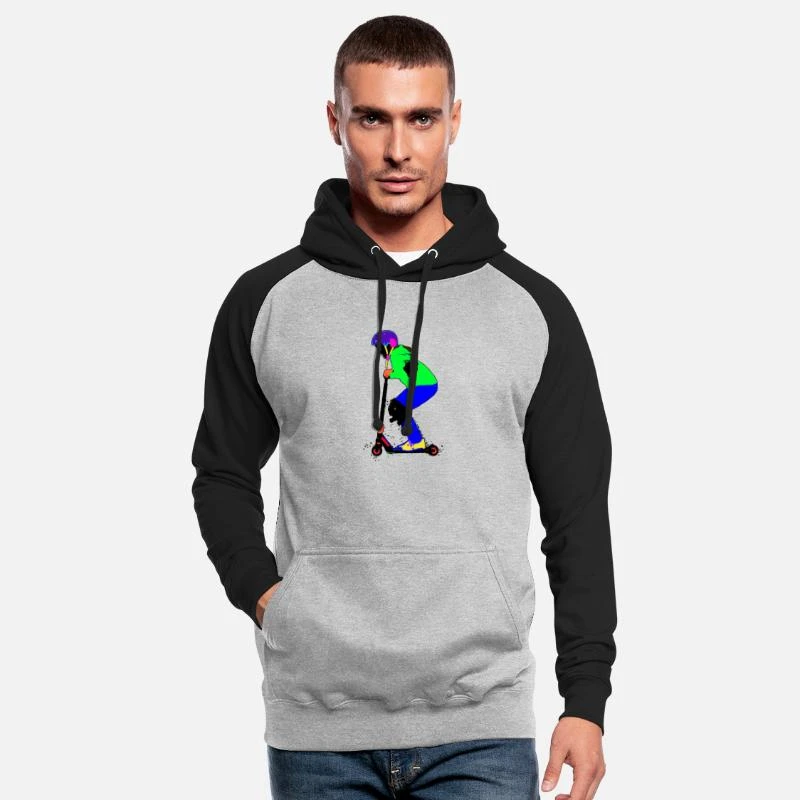 'Stunt Scooter Neon' Unisex Baseball Hoodie | Spreadshirt 1 'Stunt Scooter Neon' Unisex Baseball Hoodie | Spreadshirt