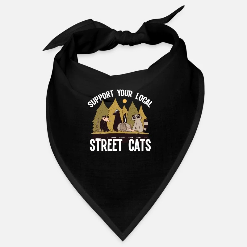 'support Your Local Street Cats Spruch Waschbär' Bandana | Spreadshirt 3 'support Your Local Street Cats Spruch Waschbär' Bandana | Spreadshirt – Bild 3