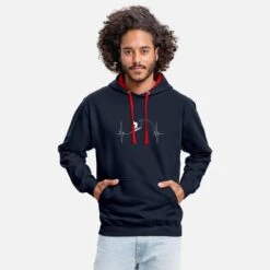 'surfer Heartbeat Herzschlag Surfer' Unisex Hoodie Zweifarbig | Spreadshirt