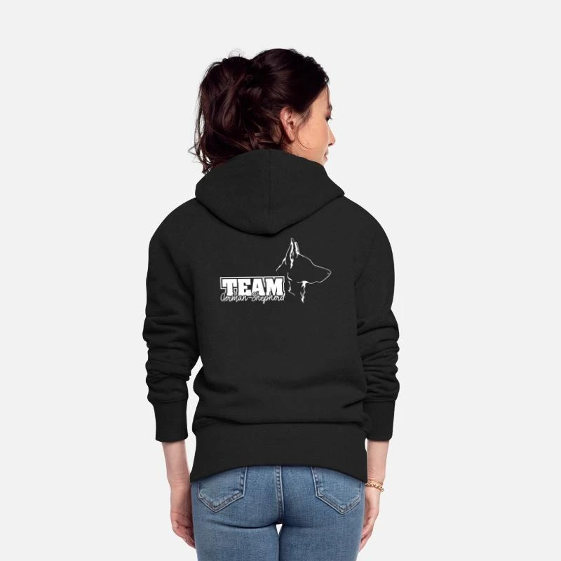'TEAM German Shepherd IGP Hundesport Wilsigns' Frauen Premium Kapuzenjacke | Spreadshirt 4 'TEAM German Shepherd IGP Hundesport Wilsigns' Frauen Premium Kapuzenjacke | Spreadshirt – Bild 4