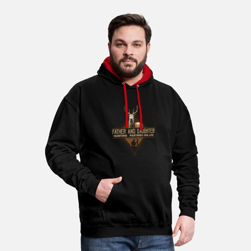 'Vater-Tochter-Jagd-Partner-Vatertagsgeschenk' Unisex Hoodie Zweifarbig | Spreadshirt 3 'Vater-Tochter-Jagd-Partner-Vatertagsgeschenk' Unisex Hoodie Zweifarbig | Spreadshirt – Bild 3