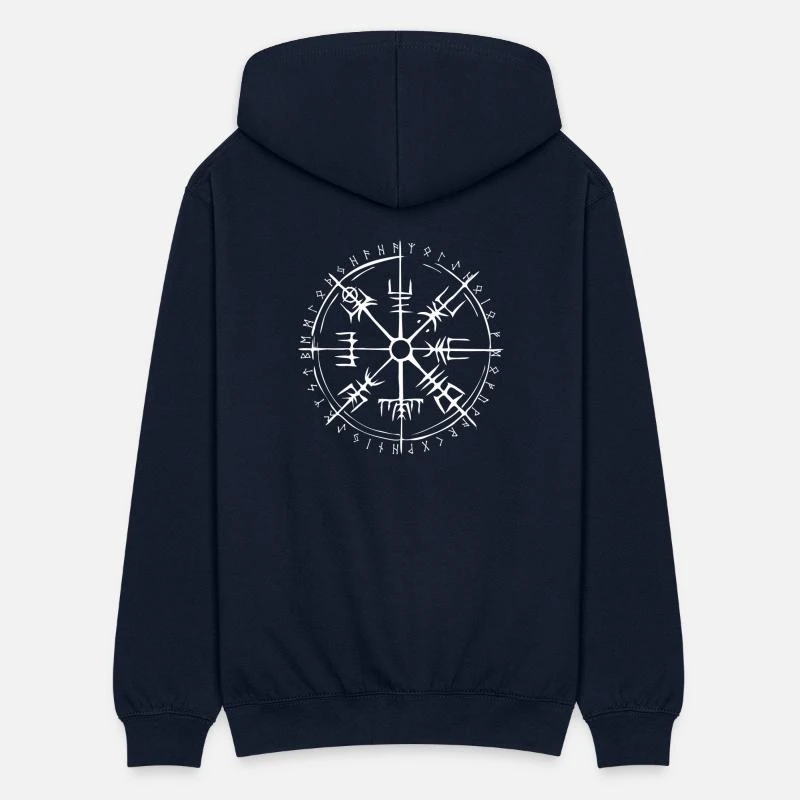 'Vegvisir Wikinger Kompass Mit Runenkreis Weiß' Unisex Kapuzenjacke | Spreadshirt 1 'Vegvisir Wikinger Kompass Mit Runenkreis Weiß' Unisex Kapuzenjacke | Spreadshirt