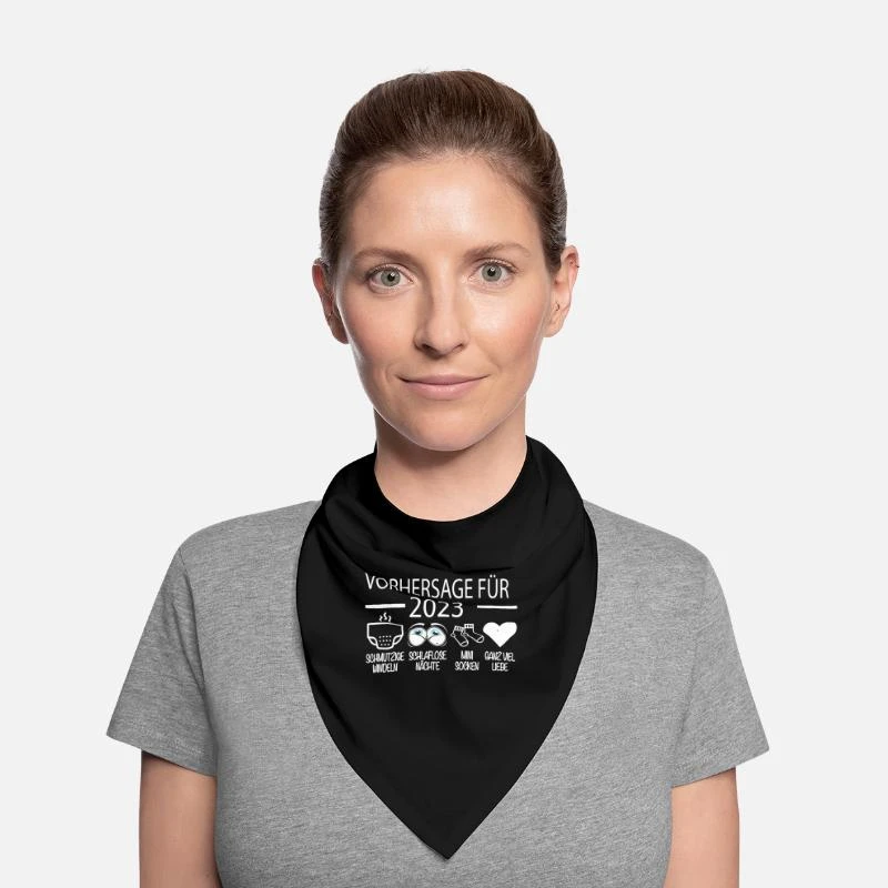 'Vorhersage 2023 Werdender Papa Werdende Mama' Bandana | Spreadshirt 2 'Vorhersage 2023 Werdender Papa Werdende Mama' Bandana | Spreadshirt – Bild 2